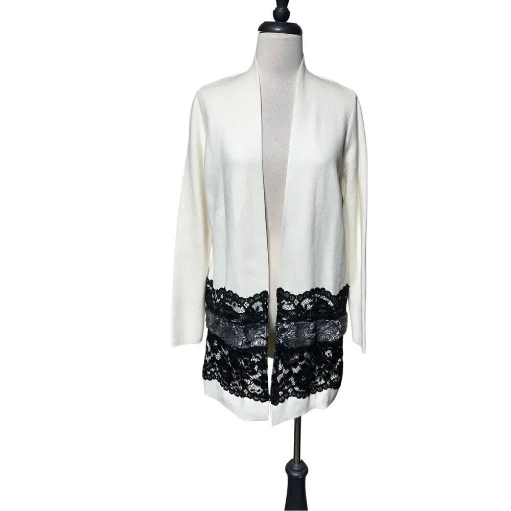 Chico's Lace Drama NWT Long Sleeve Cardigan Duster Sweater Small